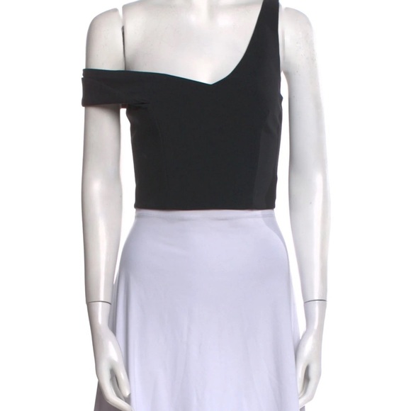 Anthropologie Tops - Anthropologie Nicholas One Shoulder Sleeveless Black Crop Top in size M